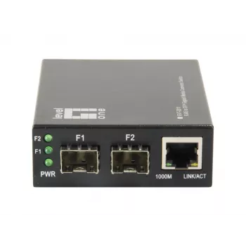 Switch convertidor de medios Gigabit LevelOne RJ45 a SFP, 2 x SFP, 1 x RJ45