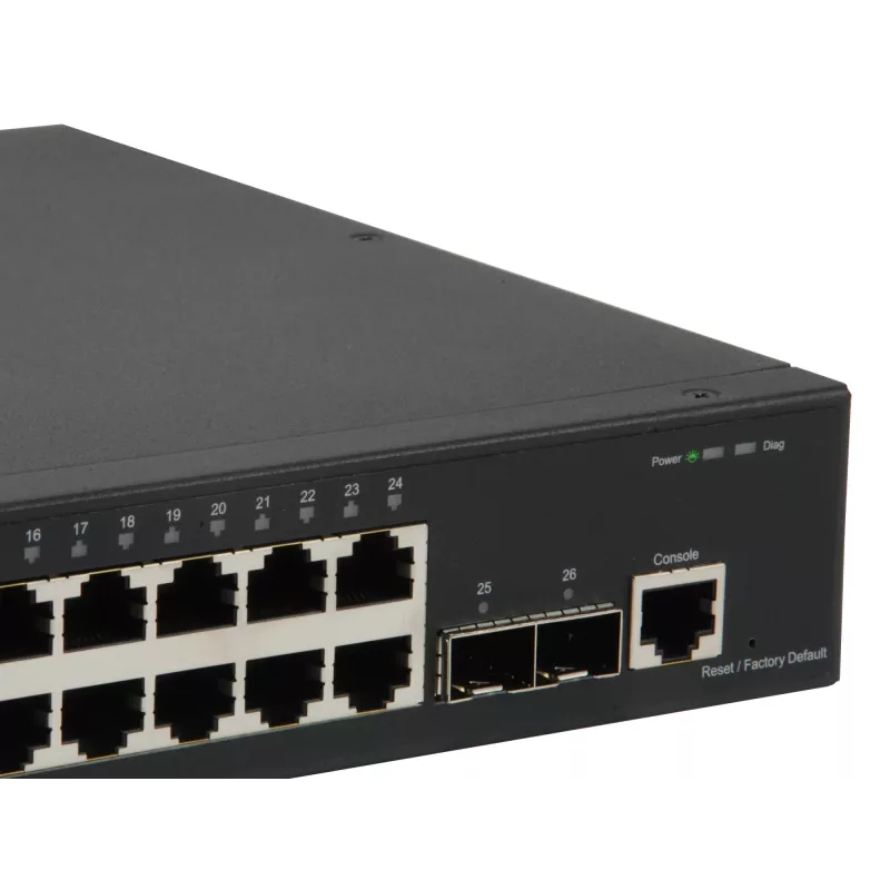 LevelOne KILBY Switch Gigabit L2 gestionado de 26 puertos, 2 x 10GbE SFP+