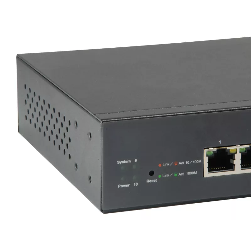 LevelOne Switch PoE Gigabit Web Smart de 10 puertos, 8 salidas PoE, 2 x Gigabit SFP, 70W