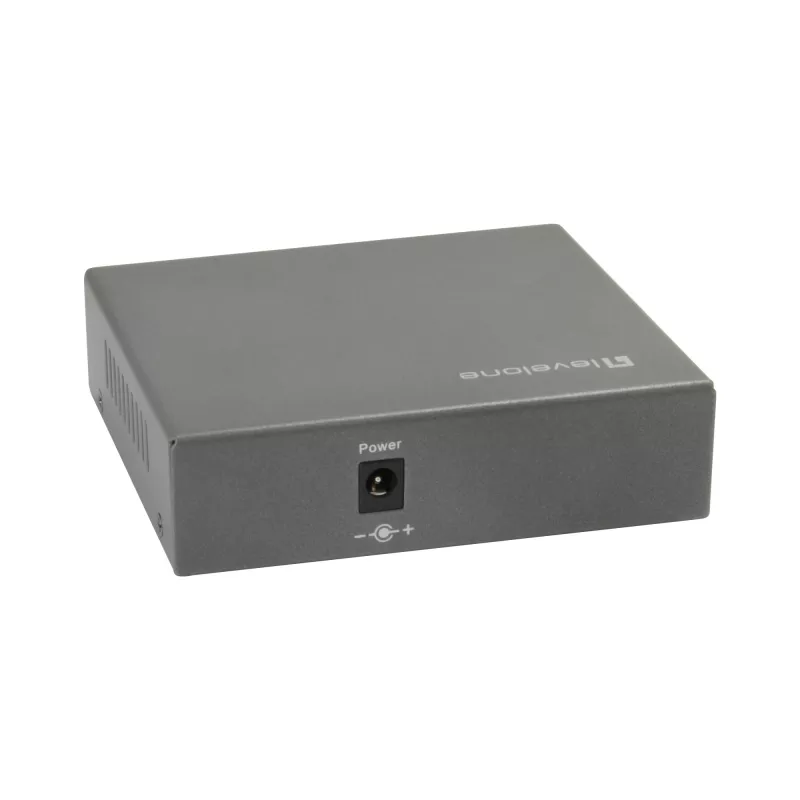 LevelOne Switch PoE Gigabit de 5 puertos, 802.3at/af PoE, 4 salidas PoE, 60W