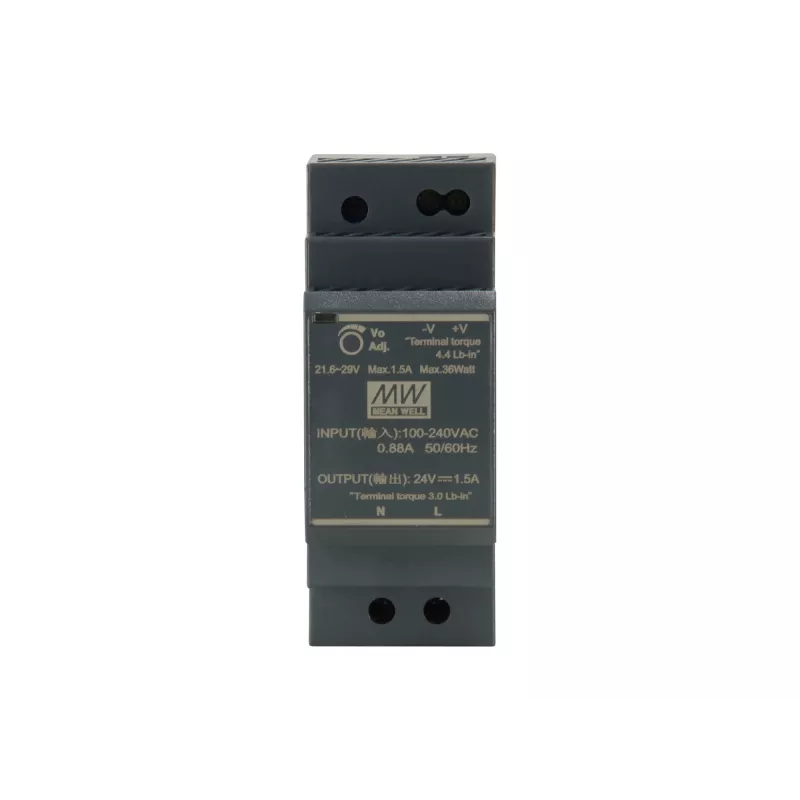 LevelOne Fuente de alimentación industrial 24 V DC, 30 W, carril DIN
