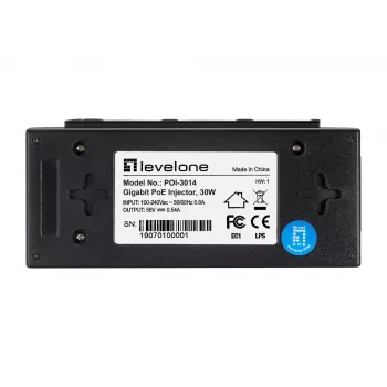 LevelOne POI-3014 Adaptador PoE Fast Ethernet, Gigabit Ethernet 52 V