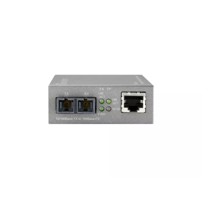 LevelOne Convertidor de medios Fast Ethernet gestionable RJ45 a SC, fibra monomodo, 20 km