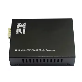 LevelOne Convertidor de medios Gigabit RJ45 a SFP, 802.3bt 60W PoE PSE