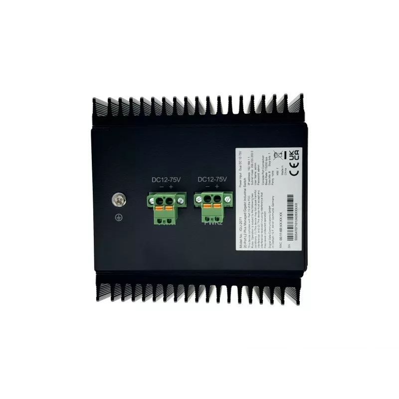 LevelOne Switch industrial Gigabit gestionado L2 Plus de 20 puertos, 16x 1GbE RJ45, 4x 1/2.5GbE SFP, carril DIN, -40°C a 80°C
