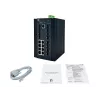 LevelOne Switch industrial gestionado L2 Plus de 20 puertos, 8 x 1GbE RJ45, 8 x 1GbE SFP, 4 x 1/2.5GbE SFP, carril DIN, -40°C a 80°C