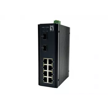 LevelOne 10-Port L2 Plus Managed Gigabit Industrial Switch, 8x 1GbE RJ45, 2x 1/2.5GbE SFP, DIN-Rail, -40°C a 75°C