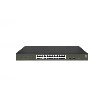 LevelOne Hilbert Switch Gigabit Smart Lite de 26 puertos, 24 x Gigabit RJ45, 2 x Gigabit SFP