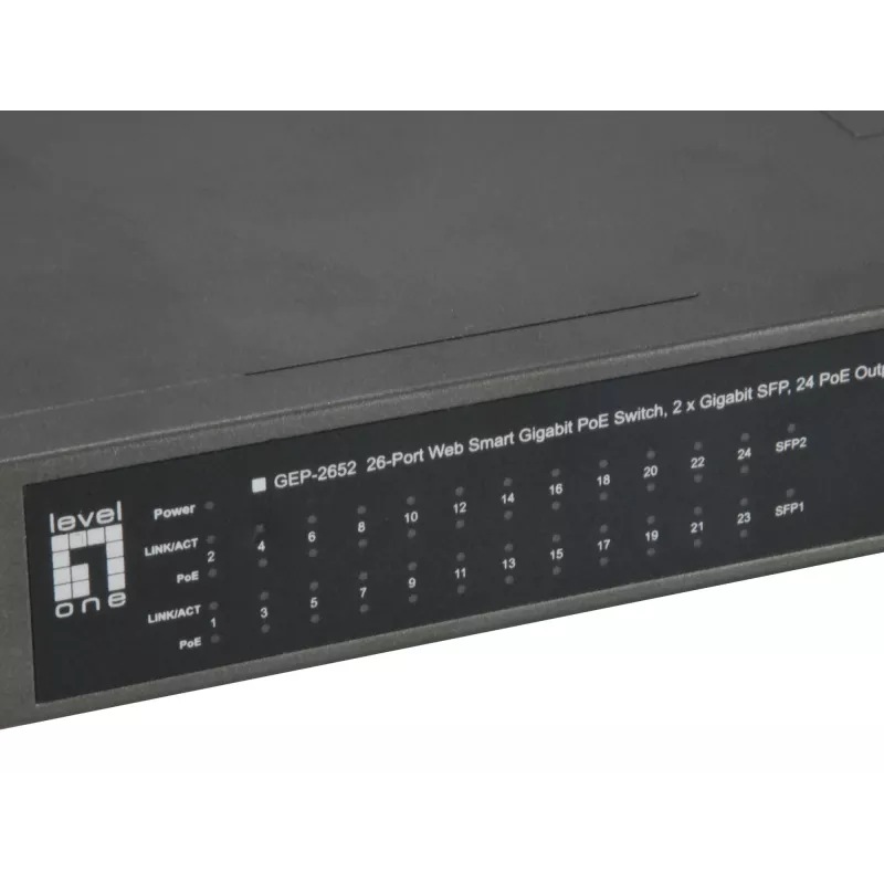 LevelOne GEP-2652 Switch de red Gestionado L2 Gigabit Ethernet (10/100/1000) Power over Ethernet (PoE) Gris