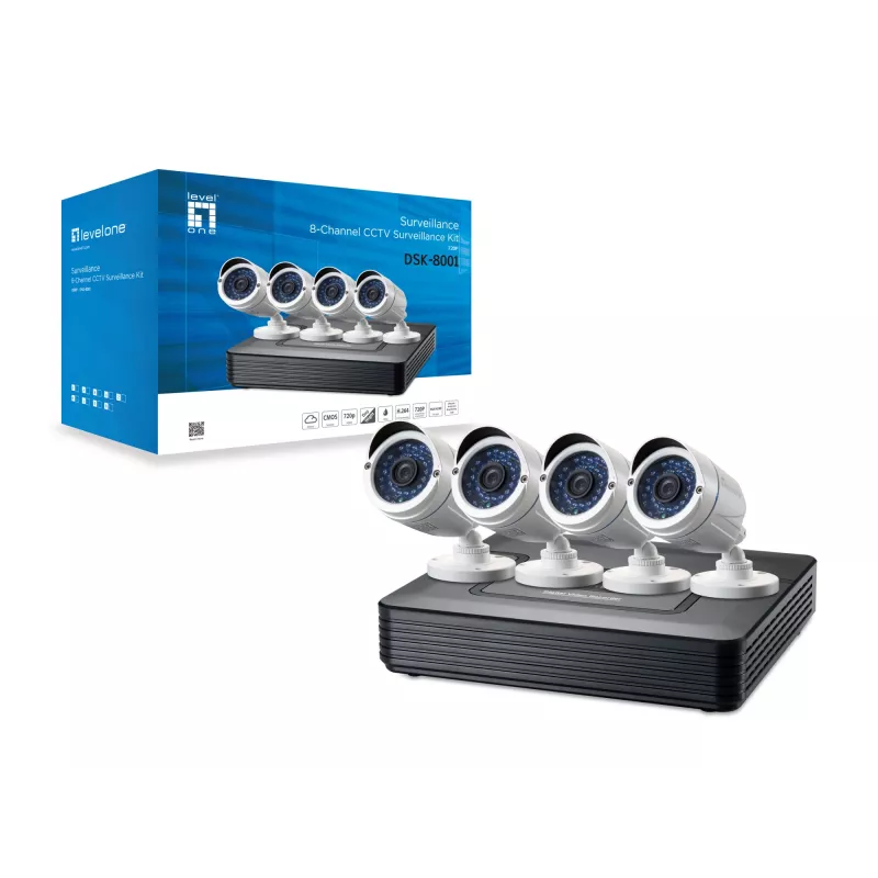 LevelOne DSK-8001 Kit de videovigilancia Cableado 8 canales