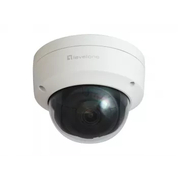LevelOne GEMINI Cámara IP fija tipo domo, 6 megapíxeles, H.265, 802.3af PoE, interior/exterior
