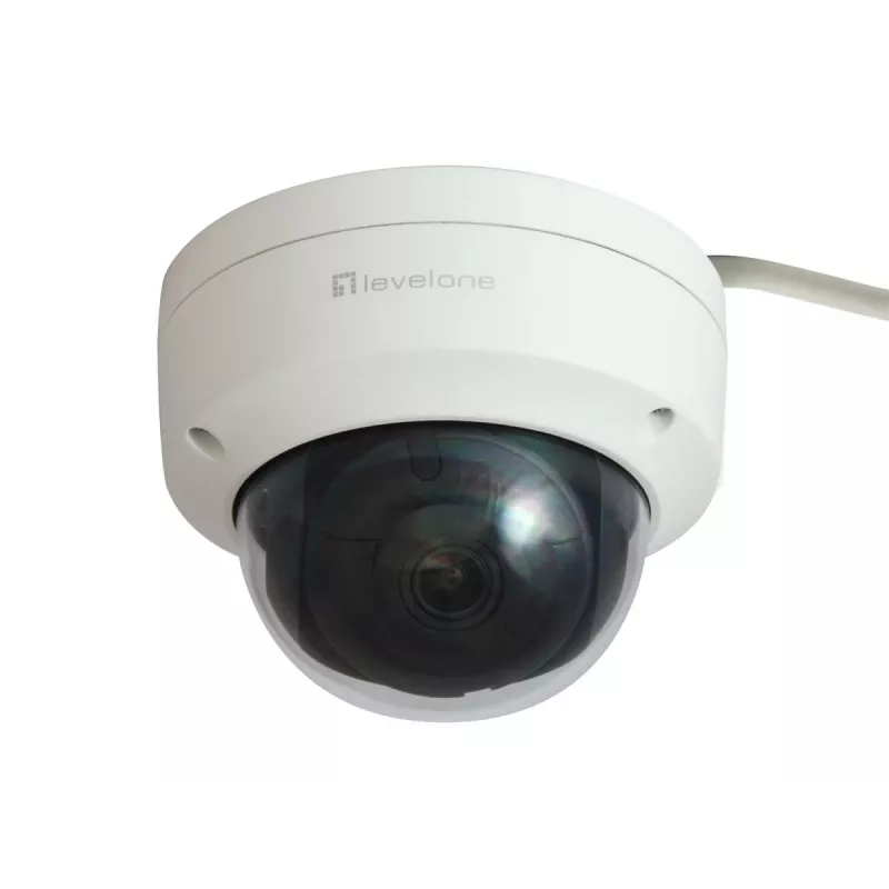 LevelOne GEMINI Cámara IP fija tipo domo, 6 megapíxeles, H.265, 802.3af PoE, interior/exterior