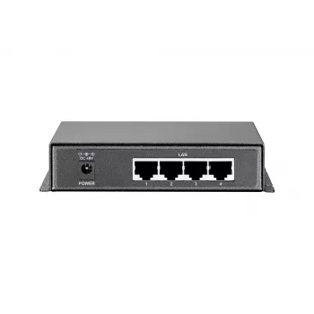 LevelOne Switch Gigabit PoE de 5 puertos, 61,6 W, 802.3af PoE, 4 salidas PoE, fuente de alimentación incluida