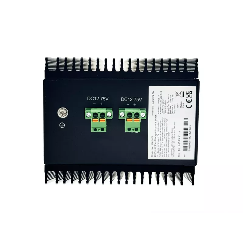 LevelOne 20-Port L2 Plus Managed Industrial Switch, 8 x 1GbE RJ45, 8 x 1GbE SFP, 4 x 1/2.5/10GbE SFP+, DIN-Rail, -40°C a 80°C