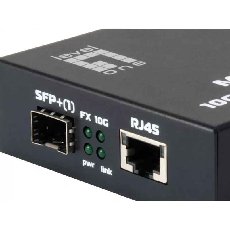 LevelOne GVT-0500 Convertidor de medios de red 10000 Mbit/s Negro