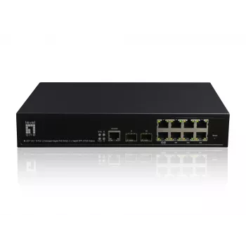 LevelOne KILBY 10-Port L2 Managed Gigabit PoE Switch, 2 x SFP, 802.3at/af PoE, 125W, 8 salidas PoE