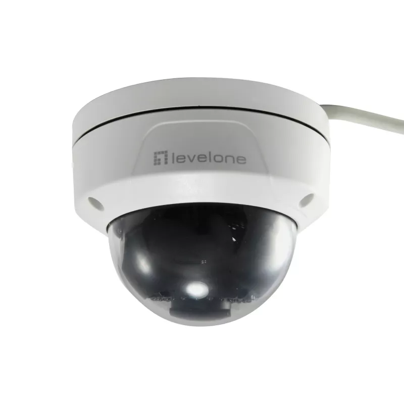 Cámara IP fija tipo domo LevelOne GEMINI, 2 megapíxeles, H.265, antivandálica, 802.3af PoE, interior/exterior