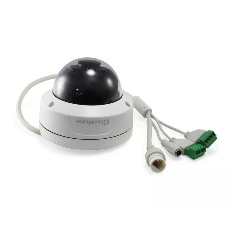 Cámara IP fija tipo domo LevelOne GEMINI, 2 megapíxeles, H.265, antivandálica, 802.3af PoE, interior/exterior