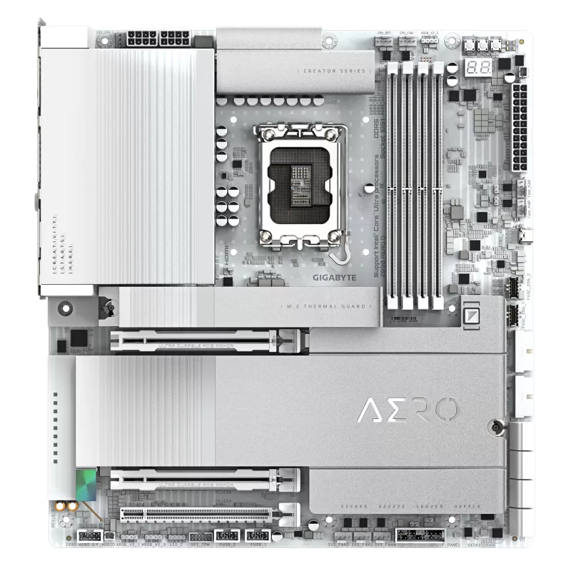 Placa base GIGABYTE Z890 AERO D - Compatible con CPUs Intel Core Ultra (Serie 2), VRM de 16+1+2 fases, hasta 9500MHz DDR5 (OC), PCIe 5.0 M.2, Wi-Fi 7, Thunderbolt 5