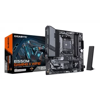 Placa base GIGABYTE B550M GAMING X WIFI6 - CPUs AMD Ryzen 5000, VRM de 5+3 fases, hasta 3200 MHz DDR4, 1xPCIe 4.0 + 1xPCIe 3.0 M.2, Wi-Fi 6, 1GbE LAN, USB 3.2 Gen 1