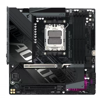 Placa base GIGABYTE B850M AORUS ELITE WIFI6E - CPUs AMD Ryzen Serie 9000, VRM digital de 12+2+2 fases, hasta 8200MHz DDR5 (OC), 1xPCIe 5.0 + 1xPCIe 4.0 M.2, WIFI 6E, 2.5GbE LAN, USB 3.2 Gen 2