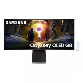 Samsung G85SD Monitor de ordenador 86,4 cm (34 inch) 3440 x 1440 Píxeles UltraWide Quad HD OLED Plata