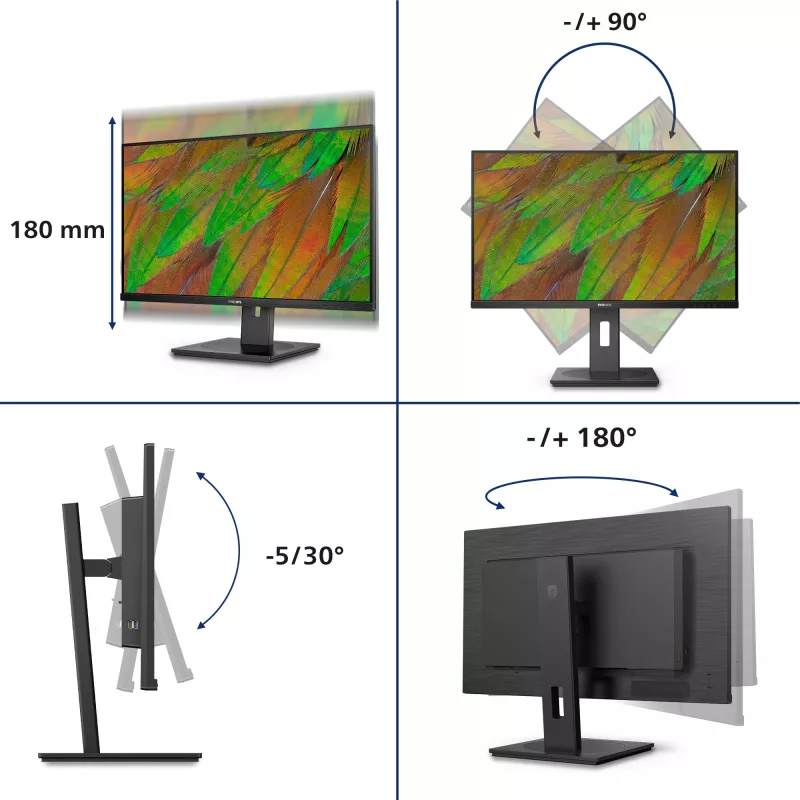 Philips 3000 series 32B1N3800/00 Monitor de ordenador 81,3 cm (32 inch) 3840 x 2160 píxeles 4K Ultra HD LCD Negro