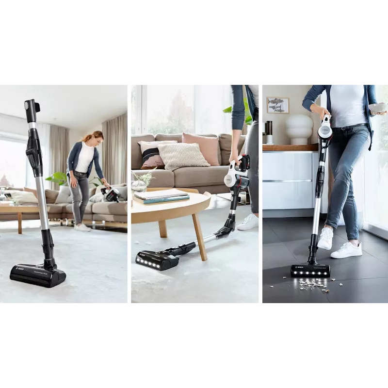 Aspirador de mano/escoba eléctrica Bosch BSS711W batería en seco sin bolsa 0,3 l Negro, Plata, Blanco