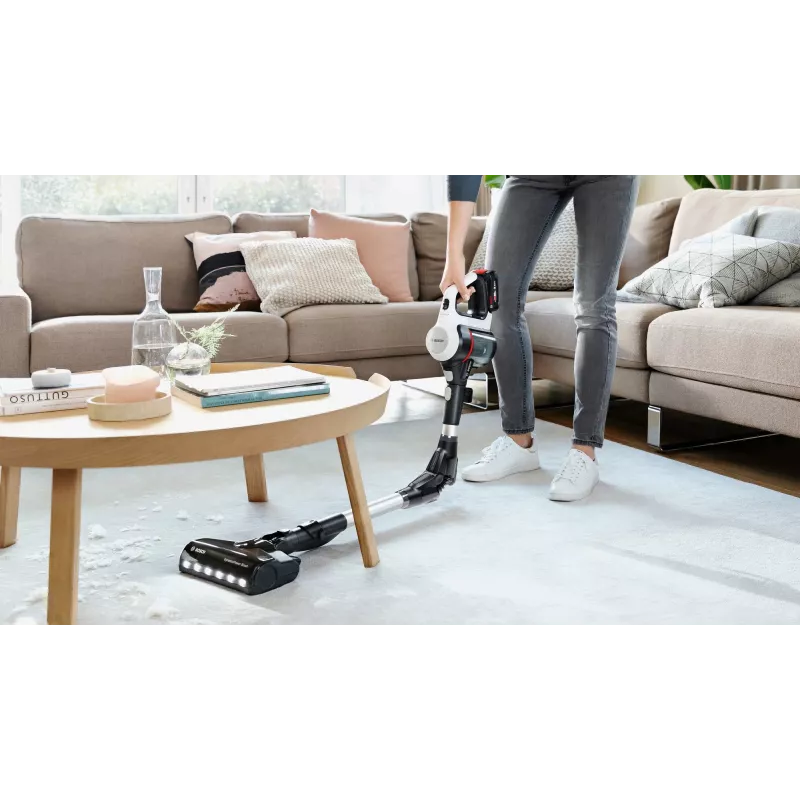 Aspirador de mano/escoba eléctrica Bosch BSS711W batería en seco sin bolsa 0,3 l Negro, Plata, Blanco