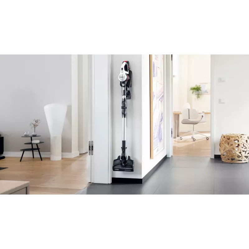 Aspirador de mano/escoba eléctrica Bosch BSS711W batería en seco sin bolsa 0,3 l Negro, Plata, Blanco