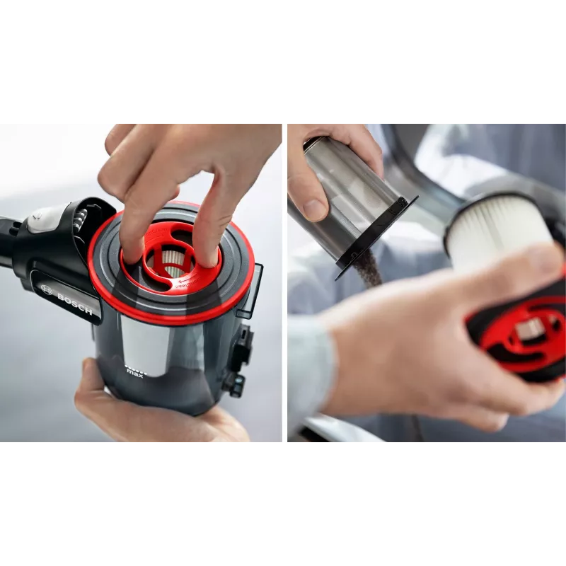 Aspirador de mano/escoba eléctrica Bosch BSS711W batería en seco sin bolsa 0,3 l Negro, Plata, Blanco