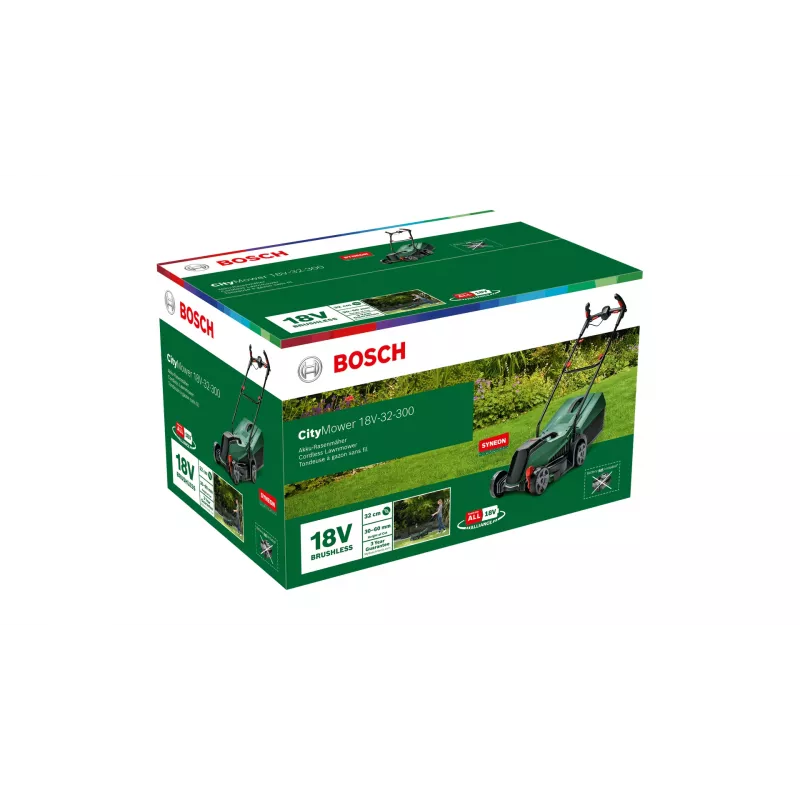 Cortacésped manual Bosch City Mower 18V-32 batería Negro, Verde