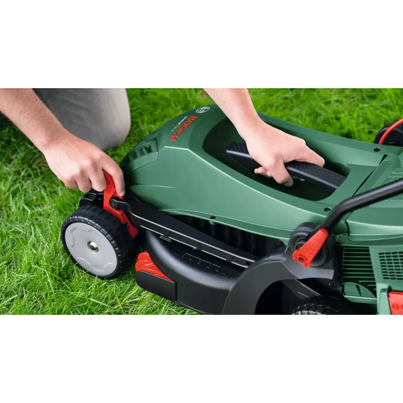 Cortacésped eléctrico Bosch UniversalRotak 34-405, 1300 W, 34 cm de ancho de corte