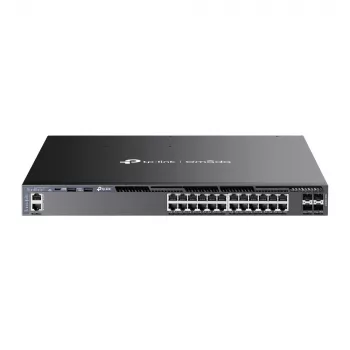 TP-Link Omada switch gestionado L3 apilable de 24 puertos Gigabit PoE+ con 4 ranuras 10G
