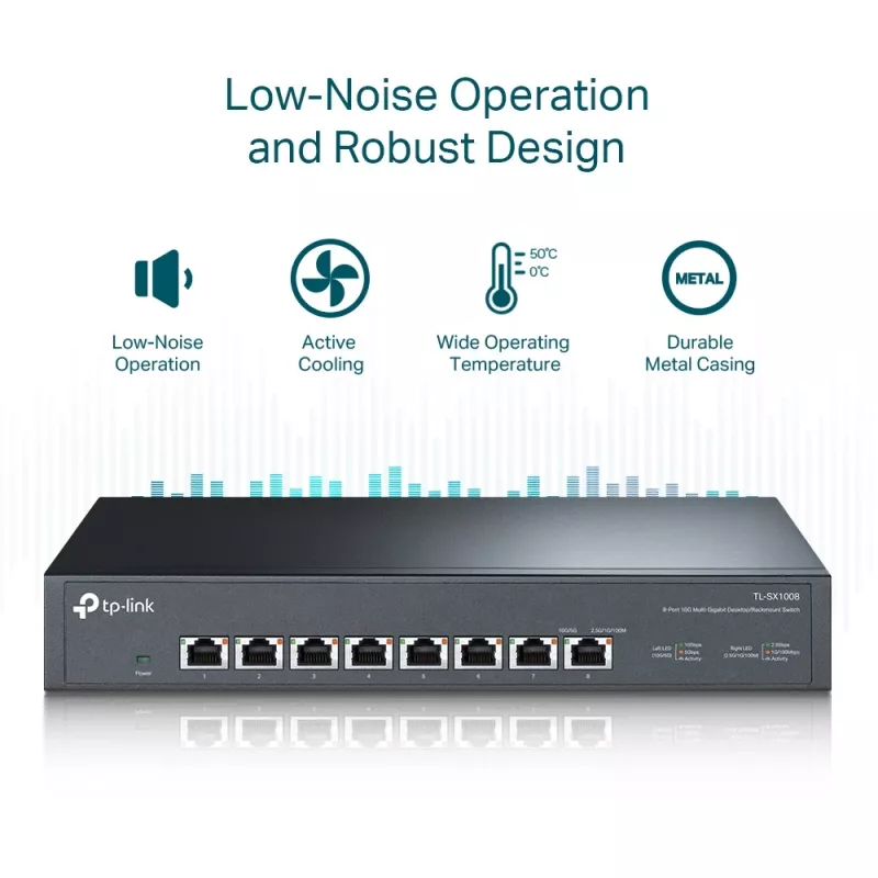 Switch no gestionado TP-Link TL-SX1008 8 puertos 10G sobremesa/rack