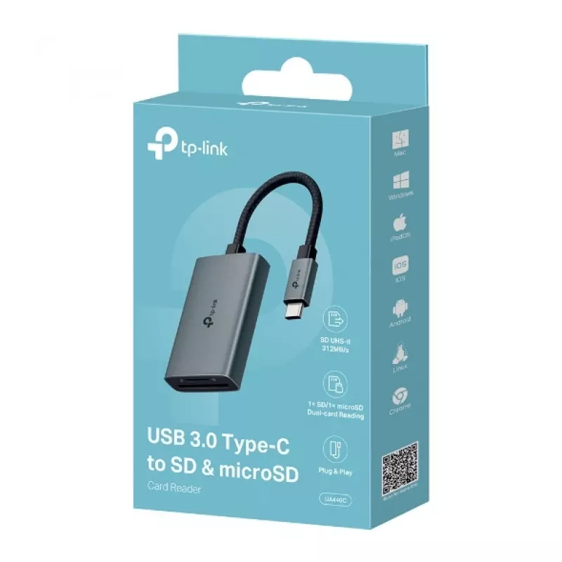 TP-Link UA440C lector de tarjetas USB 3.2 Gen 1 (3.1 Gen 1) Type-C gris