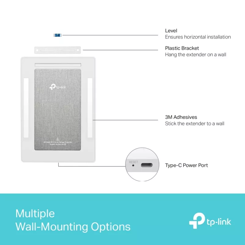 TP-Link Archer AX3000 Dual-Band Wi-Fi 6 Air Range Extender, repetidor de red, 2976 Mbit/s, blanco, pared, FCC, RoHS, 12 V