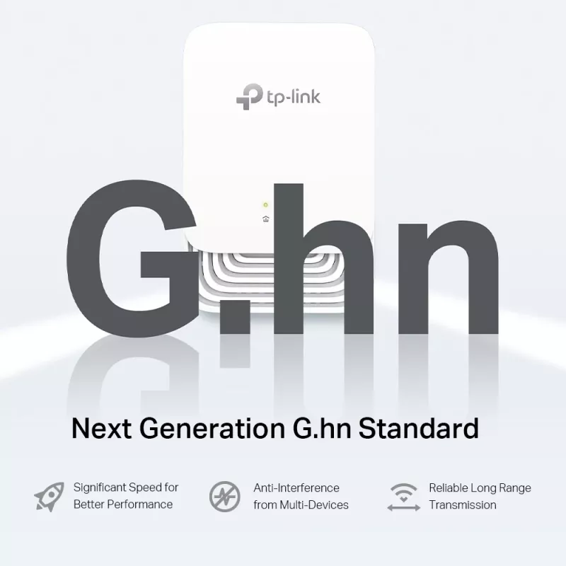 TP-Link G.hn1200 Powerline Kit, 607 Mbit/s, Gigabit Ethernet, 10,100,1000 Mbit/s, HomePlug AV2, 300 m, blanco