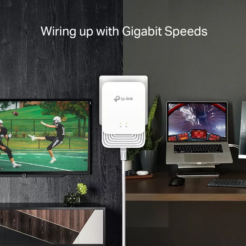 TP-Link G.hn1200 Powerline Kit, 607 Mbit/s, Gigabit Ethernet, 10,100,1000 Mbit/s, HomePlug AV2, 300 m, blanco