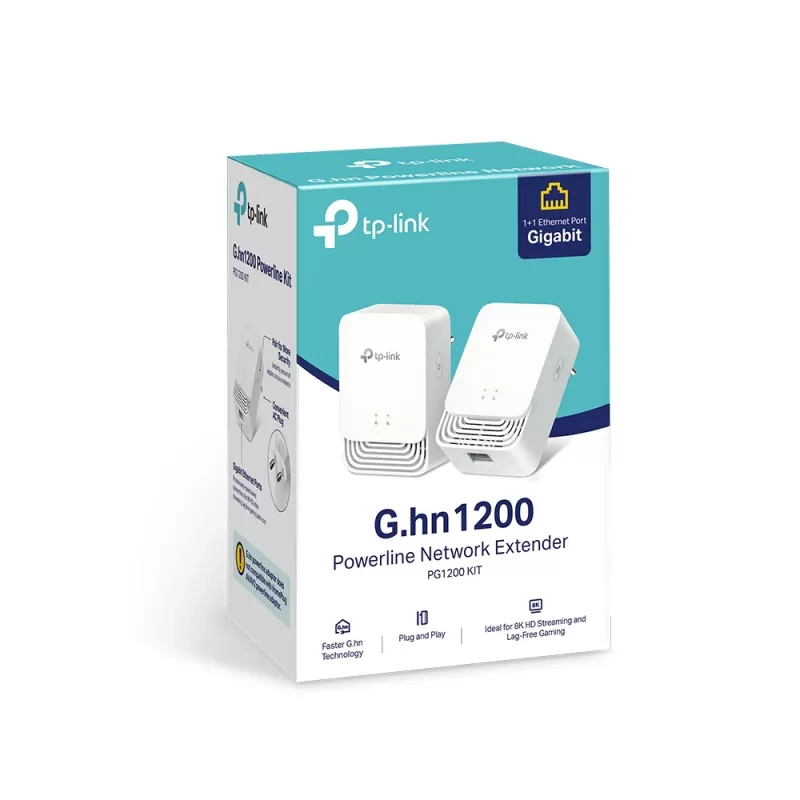 TP-Link G.hn1200 Powerline Kit, 607 Mbit/s, Gigabit Ethernet, 10,100,1000 Mbit/s, HomePlug AV2, 300 m, blanco