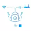 TP-Link Tapo cámara de seguridad Wi-Fi para exterior, cámara de seguridad IP, exterior, con cable e inalámbrica, Amazon Alexa y Google Assistant, CE, techo/pared