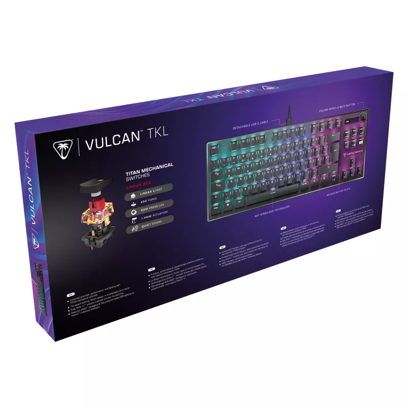 Turtle Beach Vulcan TKL Teclado Gaming USB QWERTZ Alemán Negro