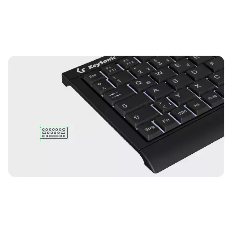 Teclado KeySonic KSK-3011ELC (DE) home USB QWERTZ alemán negro