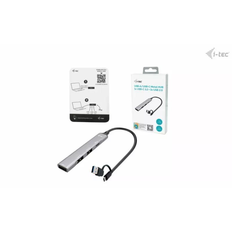 i-tec USB-C/USB-A Hub metálico 1x USB 3.0 + 3x USB 2.0