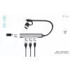 i-tec USB-C/USB-A Hub metálico 1x USB 3.0 + 3x USB 2.0