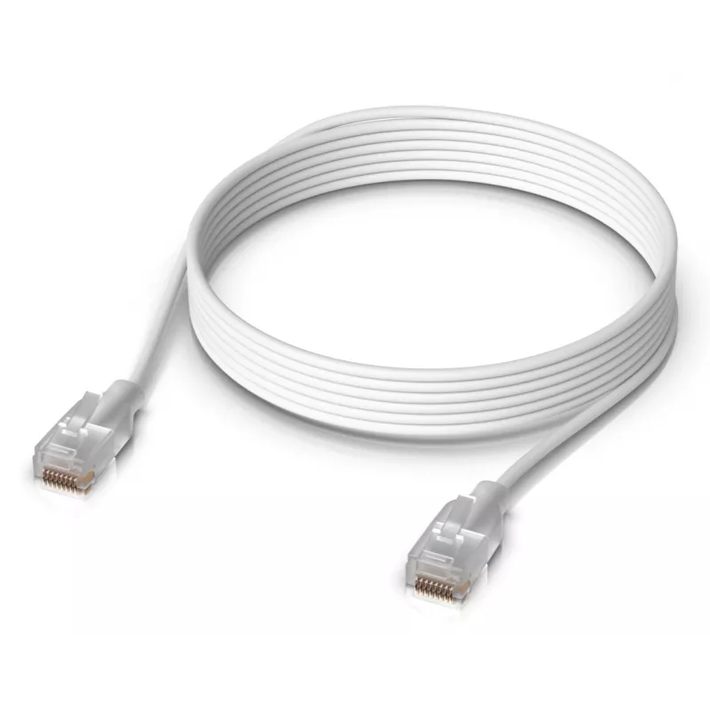 Cable de red UBIQUITI UACC-Cable-Patch-EL-3M-W – Cat6, 3 m, 2,5 GbE, PoE++ (4PPoE), blanco
