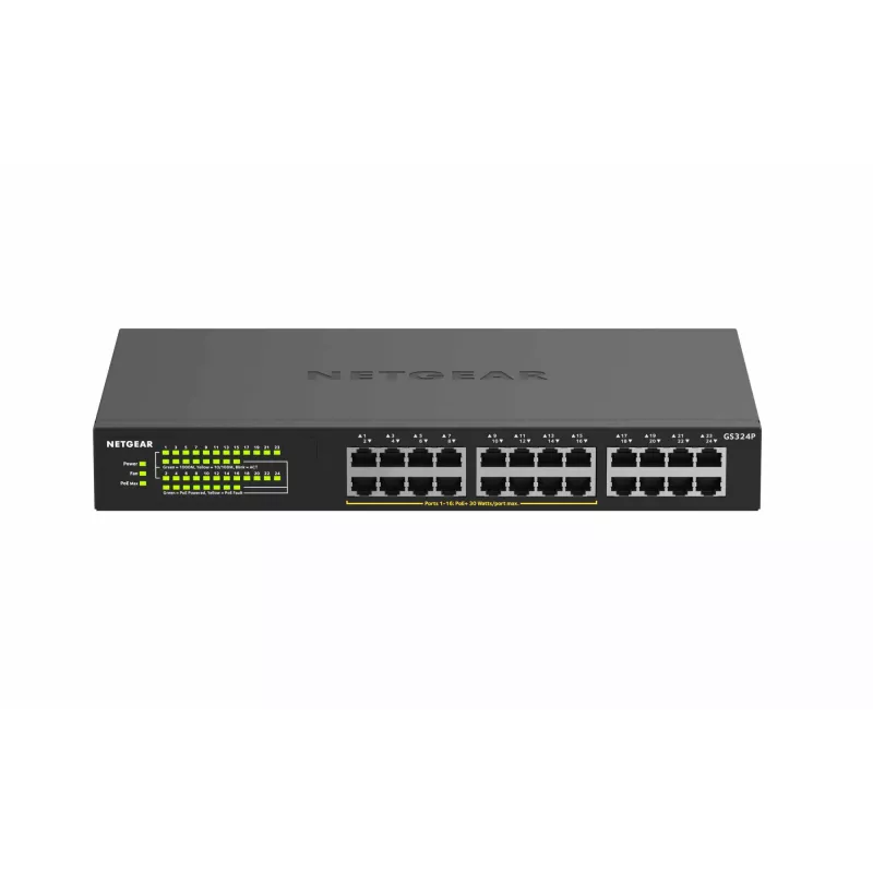 NETGEAR GS324P Unmanaged Gigabit Ethernet (10/100/1000) Power over Ethernet (PoE) 1U Negro