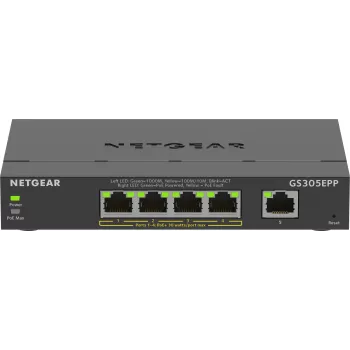 NETGEAR Switch Gigabit Ethernet gestionado de 5 puertos (GS305EPP)