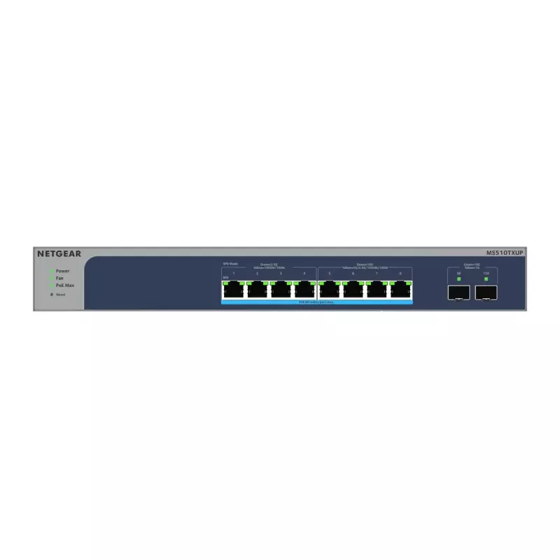 NETGEAR MS510TXUP Switch de red Managed L2/L3/L4 10G Ethernet (100/1000/10000) Power over Ethernet (PoE) Gris, Azul