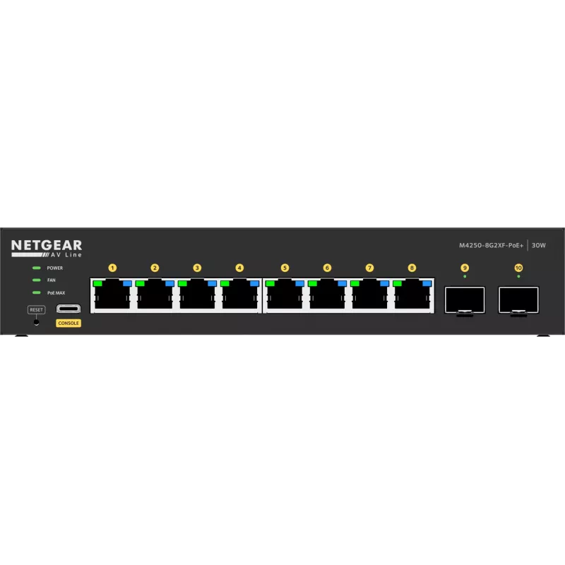 Switch gestionado NETGEAR GSM4210PX 8x1G PoE+ 220W 2xSFP+